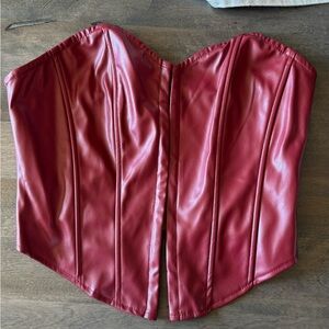 Faux leather corset